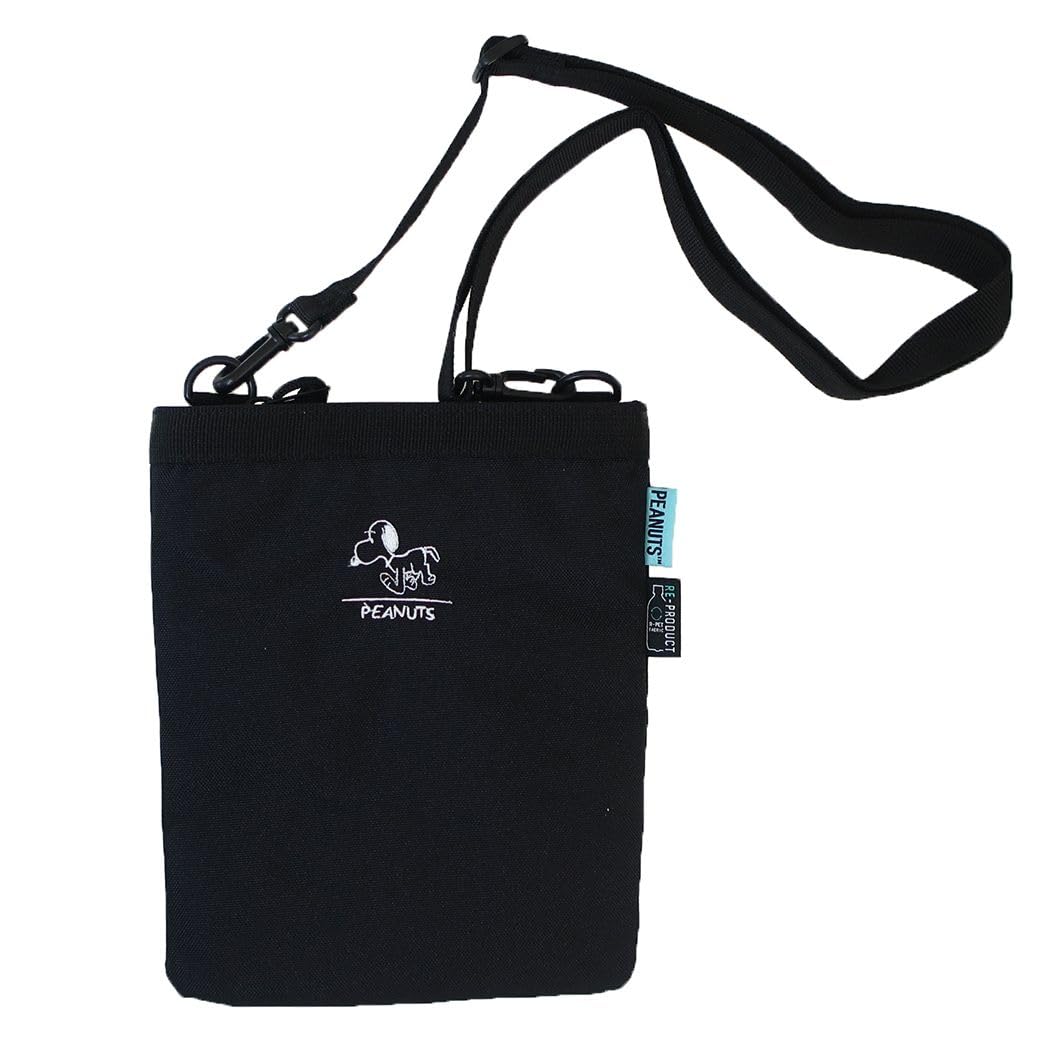 

Sacoche Shoulder Bag Square Crossbody Water Repellent Lightweight Small Logo Nylon Sustainable Eco Material 0345 Black [Snoopy] Women s (SPZ-3273)