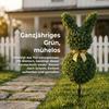 Artificial Boxwood in Rabbit Shape, 740 Leaves, Artificial Plant for Indoor and Outdoor Use, with Ground Anchor, 83 cm, Green