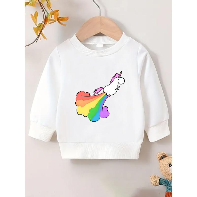 European sizes Cute and Fun Printed Pattern, Thin and Versatile Comfortable Round Neck Hoodie for 0-3 Year Old Baby Kids in Spring and Autumn