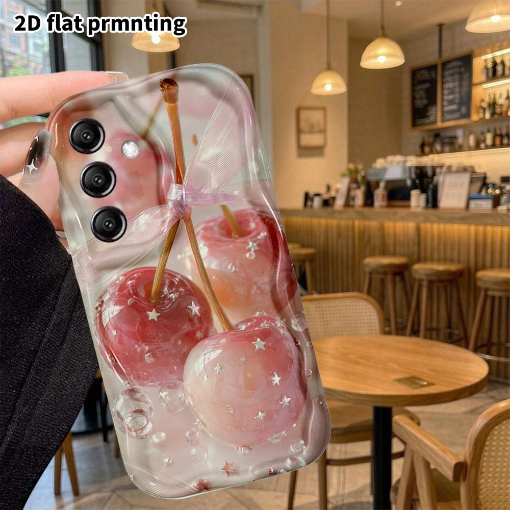 Phone Case: 2D Flat Samsung Galaxy A34 A35 S20 S22 S21 FE Plus Ultra Protective Case, Gradient Cherry, Christmas Halloween Holiday Gift