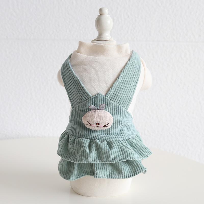 Nini Rabbit Velvet Suspender Skirt 2023 Autumn/Winter Cat Clothes Pet Clothes Dog Clothes Dog Dress Pet Clothes