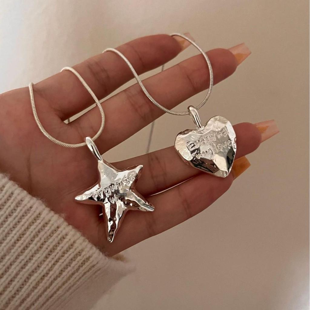 Elegant Star Pendant Long Necklace for Women - Luxurious Snake Chain Sweater Accessory