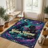 Cosmic Cat Dreamscape Theme Soft Crystal Velvet Rug Custom Name & Text Print Non Slip Floor Rug for Bedroom Living Room