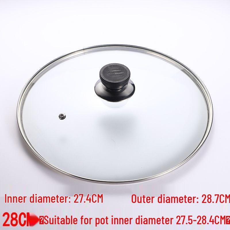 Tempered Glass Explosion-Proof Universal Pot Lid with G-Type Stainless Steel Inner Ring