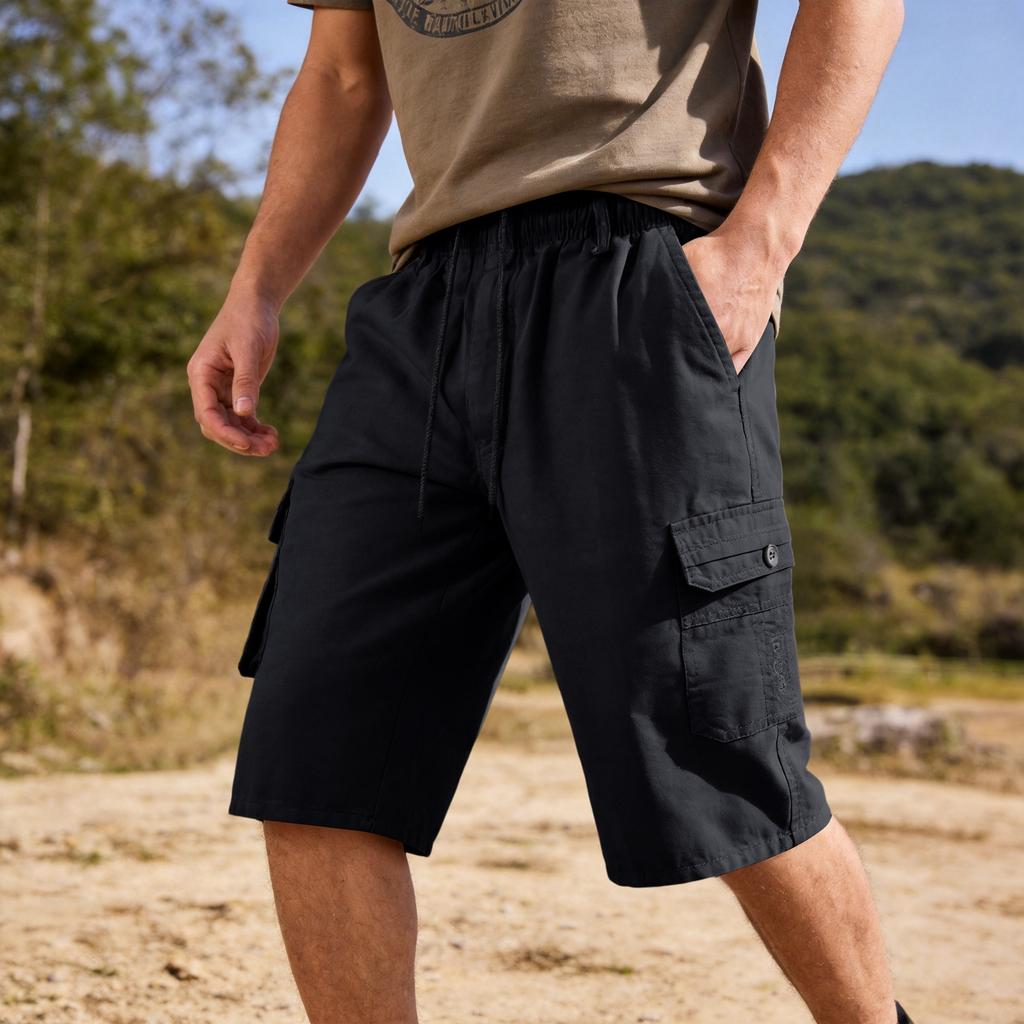 Men's Casual Pants, Summer Lightweight Beach Shorts, Three-quarter Length Shorts