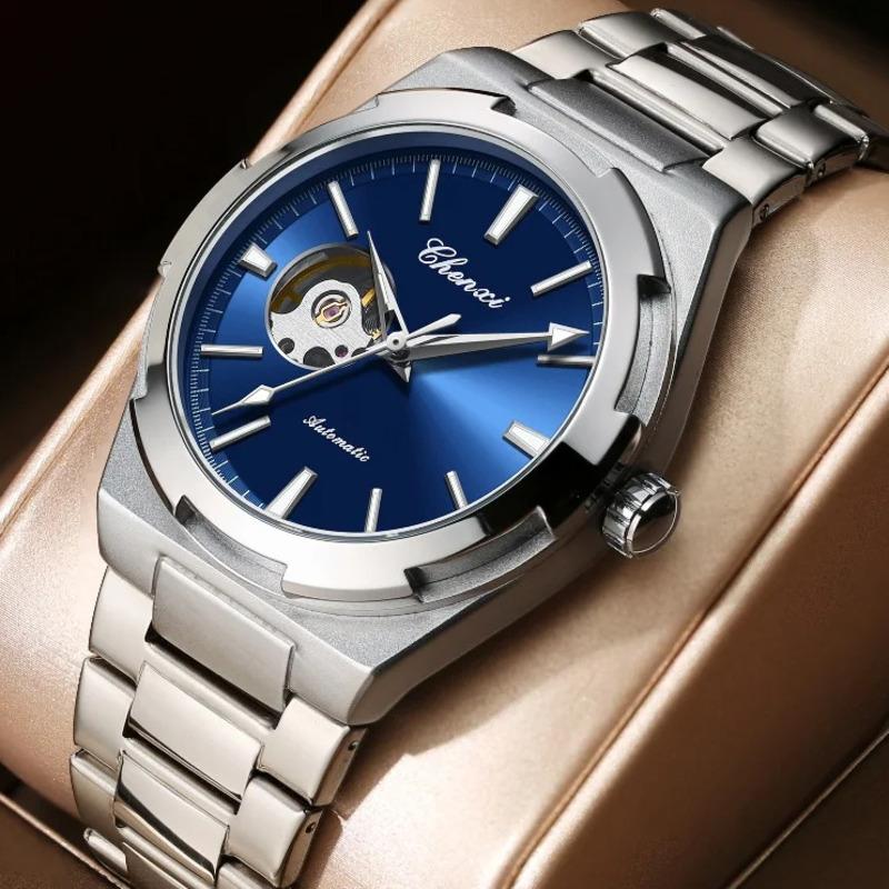 CHENXI Automatic Movement Mechanical Watches for Men Hollow Skeleton Mens Watches Waterproof Business Relogios Masculino