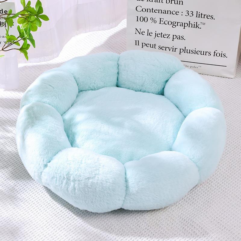 Closed Warm Flower Pet Bed For Cat Dog All Season Use