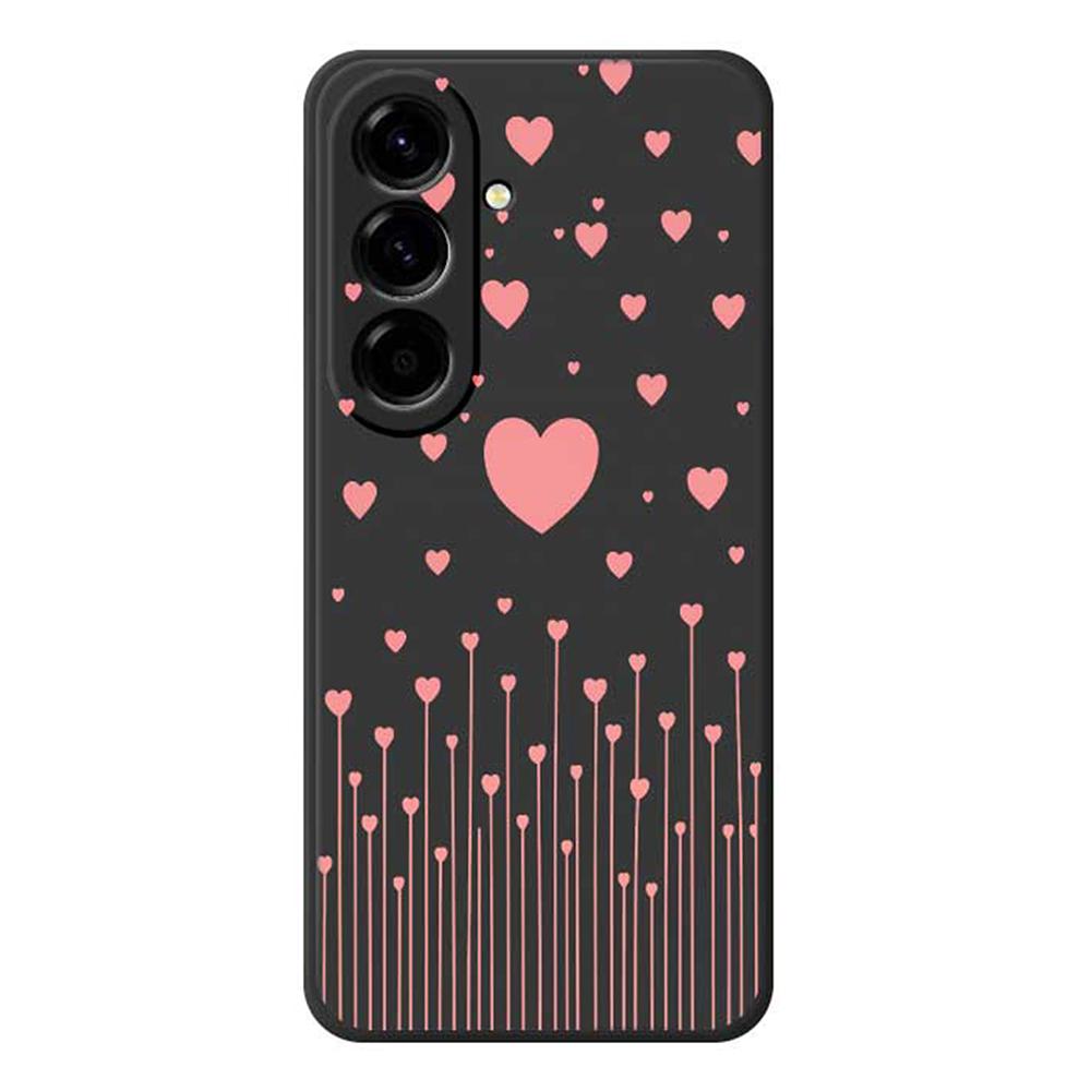 For Samsung Galaxy A56 5G Case Pink Love Pattern Printing Straight Edge TPU Phone Back Cover