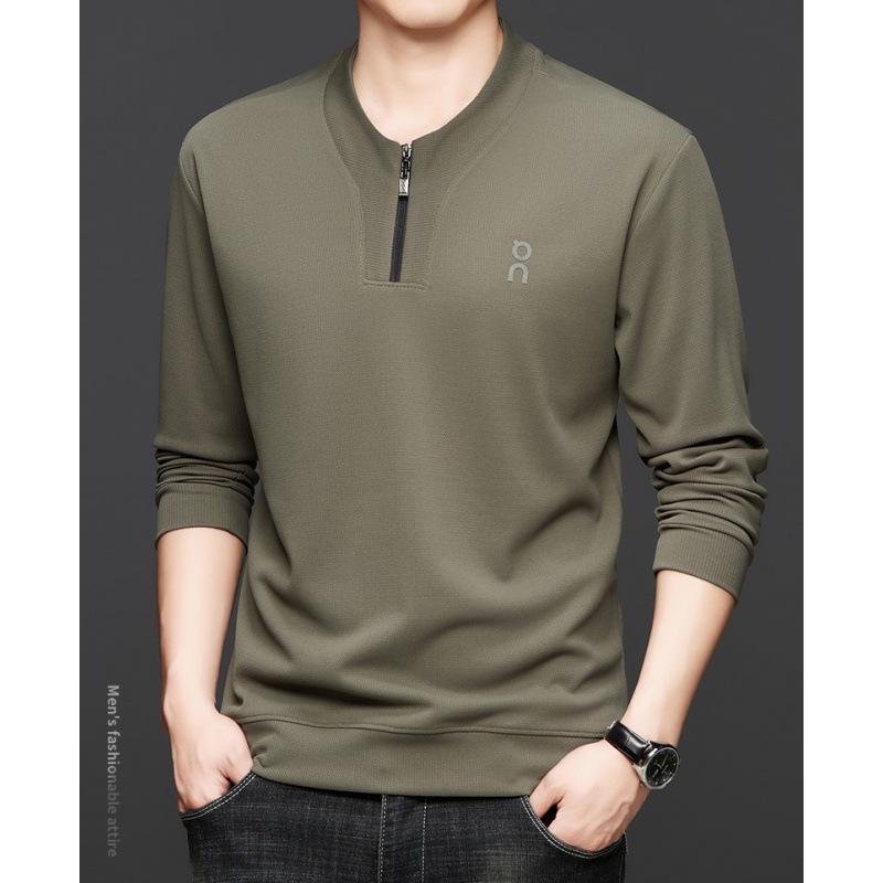 2025 Autumn Bestseller Men's Casual Half-Zip Hoodie: Long-Sleeve Solid Color Knitwear