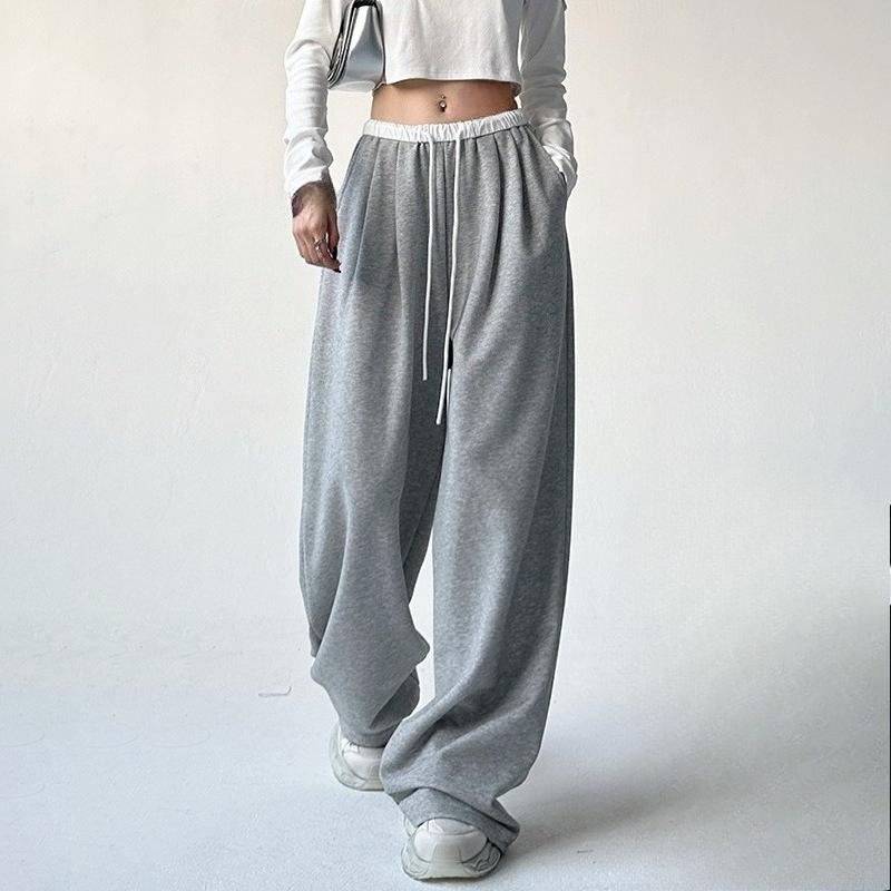 Women s High Waist Sweatpants Loose Fit Casual Drawstring Wide Leg Pants Trousers Lounge Pants S