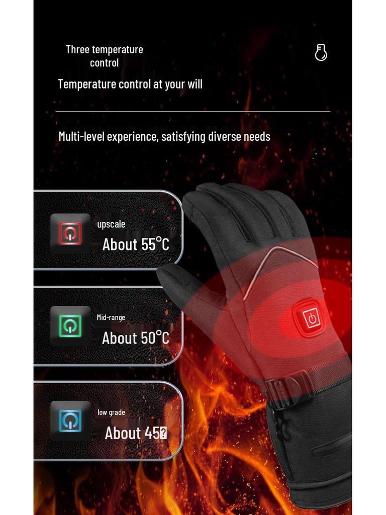 USB Rechargeable Heated Touchscreen Cycling Gloves for Men and Women