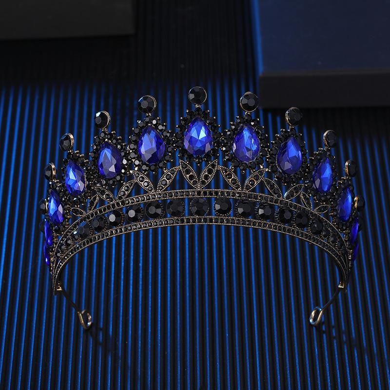 The Bride's Colorful Rhinestone  Baroque European and American Diamond Princess  Round Tiara Hair Accessory Wedding Dress and Crown