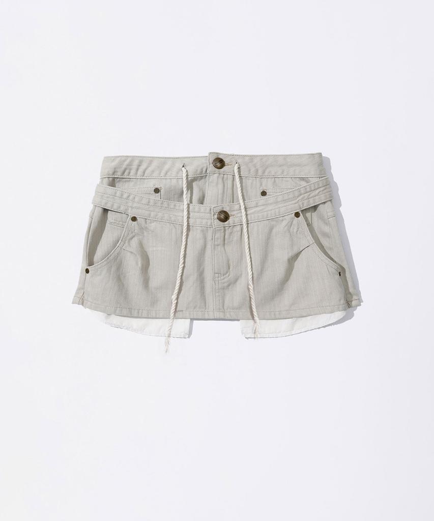 Sculpter Apron Layered Mini Skirt Raw
