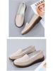 Plus Size Genuine Leather Women's Embroidered Loafers - Comfortable Casual Moccasins for Moms