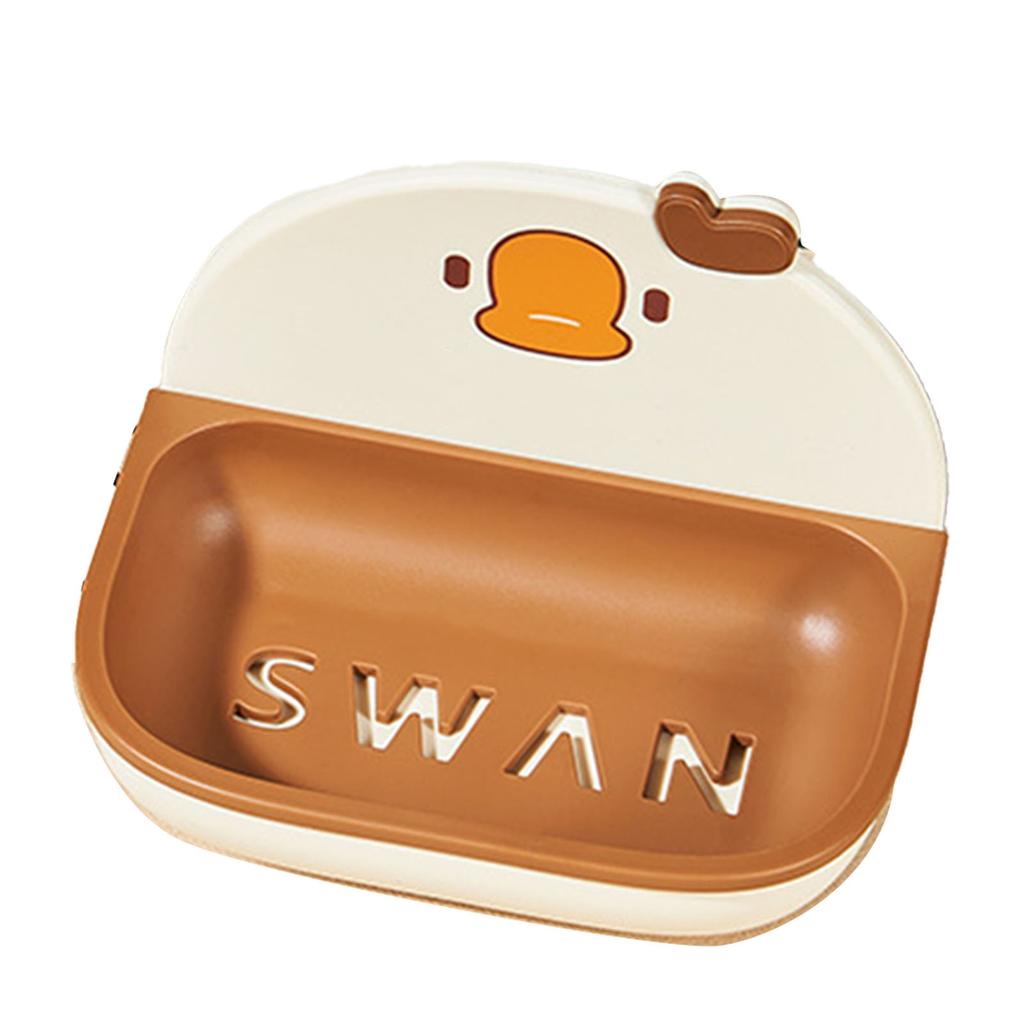 Wall Mounted Soap Dish Plastic Cartoon Drainable Soap Box Holder for Bathroom Kitchen