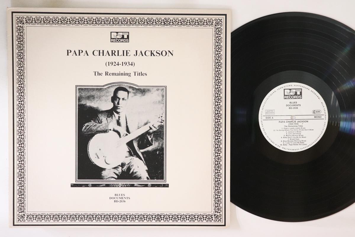 

LP Record PAPA CHARLIE JACKSON - (1924-1934) BD2036 RST 1988 Austria Blues Used