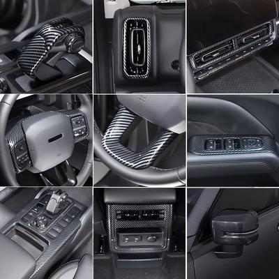 ABS Carbon Fiber For Haval H9 2024-25 Gear Shift Panel Trim Window Glass Lift Button Switch Panel Protection Cover Accessories