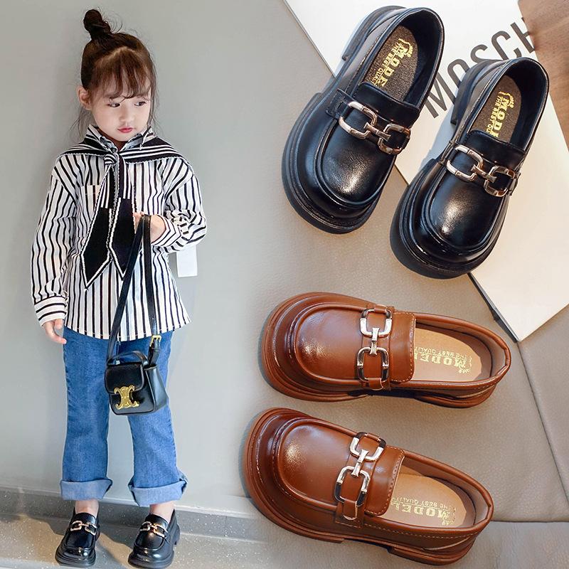Girls' Small Leather Shoes Spring and Autumn Style British Princess Shoes