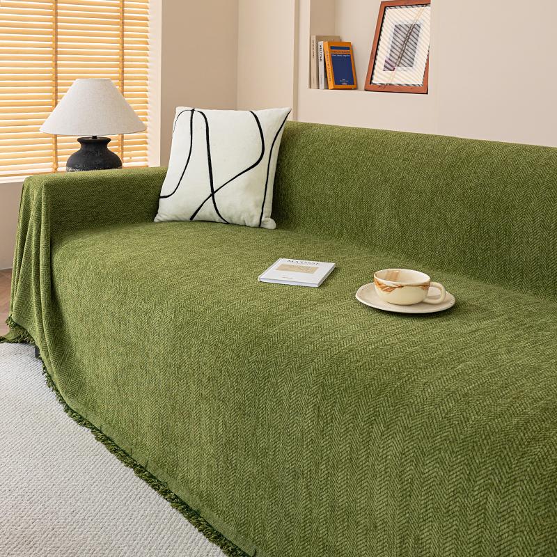 Solid Color Sofa Cover Cloth, Simple Modern Sofa Towel, All-season Universal Chenille Cover Cloth