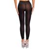 Leggings Femininas Transparentes Cor Sólida Transparentes Cintura Elástica Calças Skinny