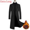 Extra Long Woolen Trench Coat Male Winter Mens Cashmere Coat Slim Fit Woolen Peacoat Windbreaker Manteau Homme