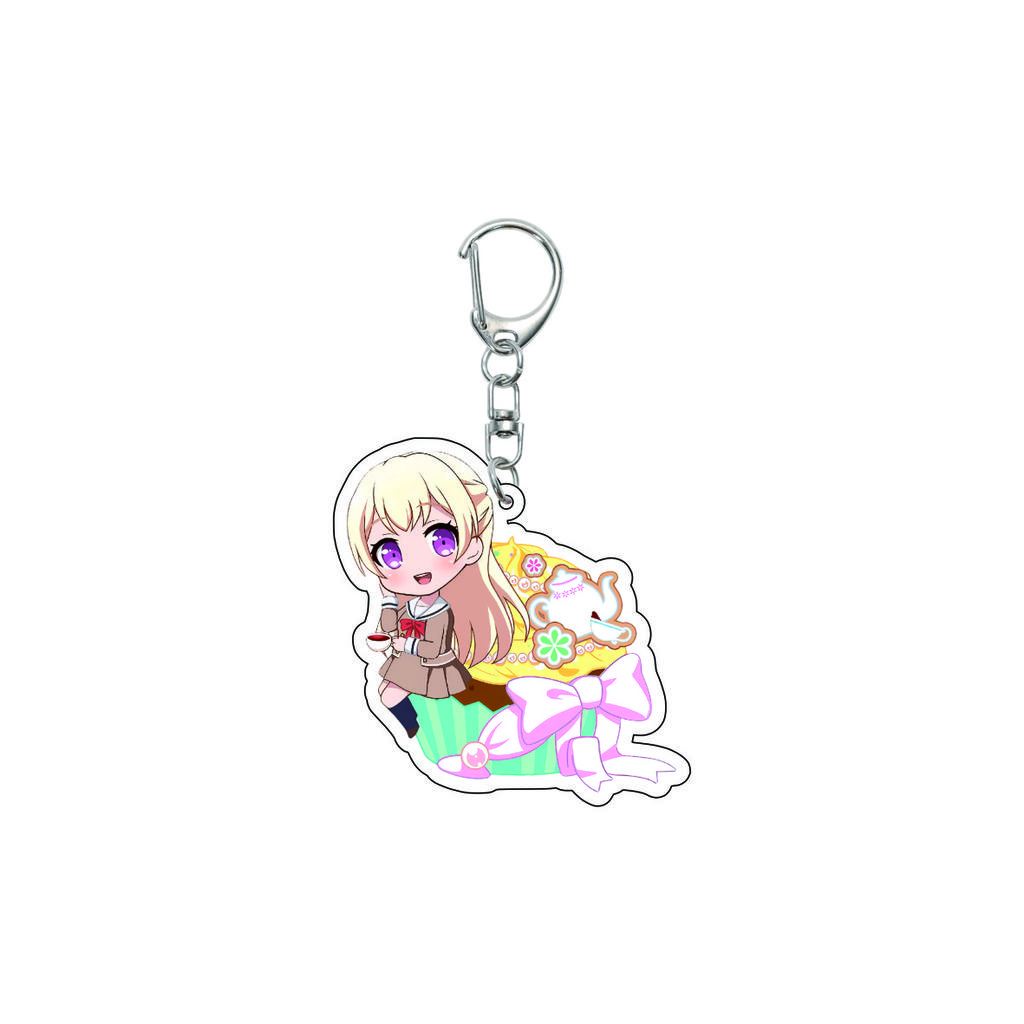 55MM Anime banG Dream Keychain Toyama Kasumi/Saya Yamabuki/Hanazono Tae Key Chain Acrylic Model Plate Christmas Gifts