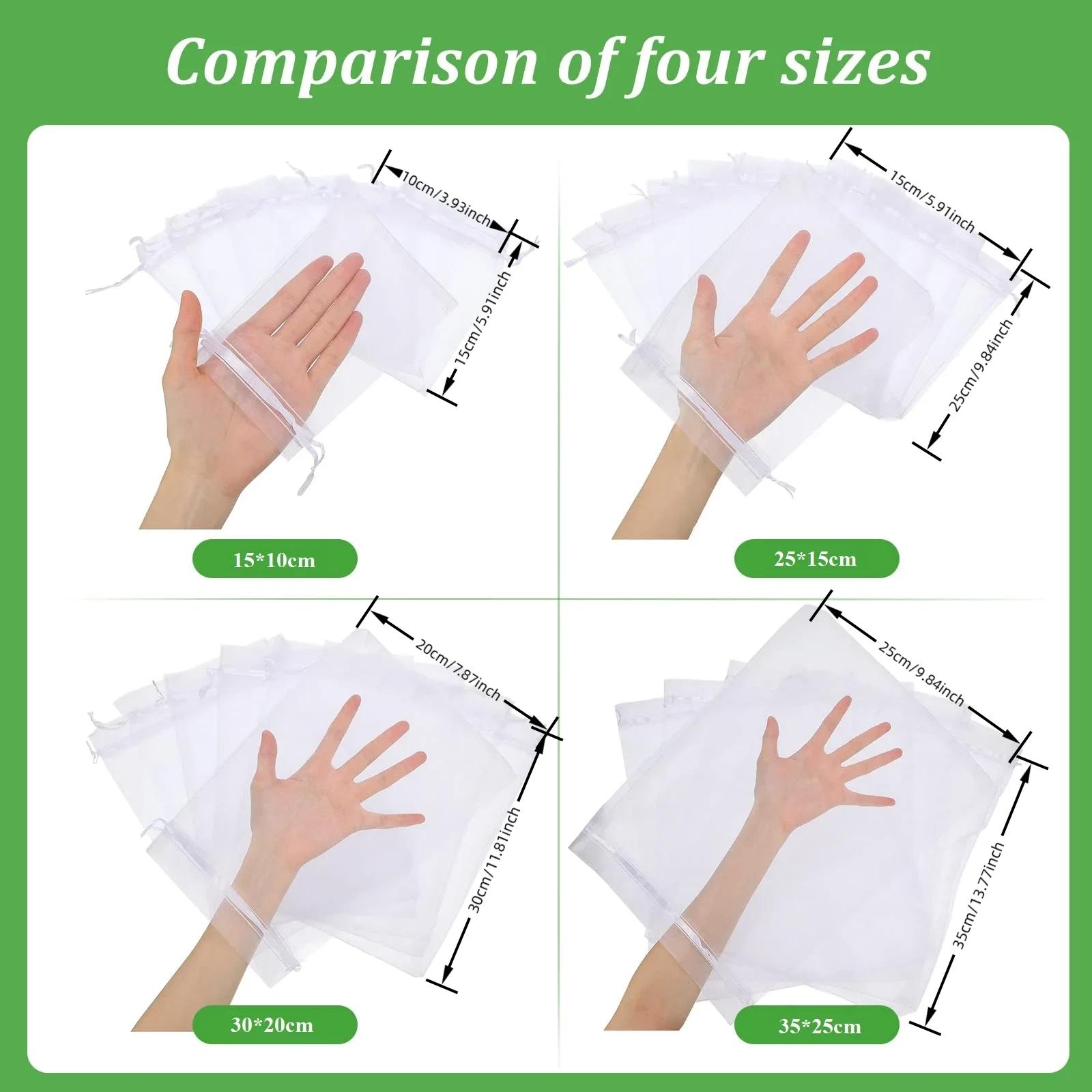 

10PCS Organza Bags Random Mesh Organza Jewelry Bags Drawstring, Small Drawstring Favor Pouches Christmas Candy Wedding Birthday 1set&S 15x10cm