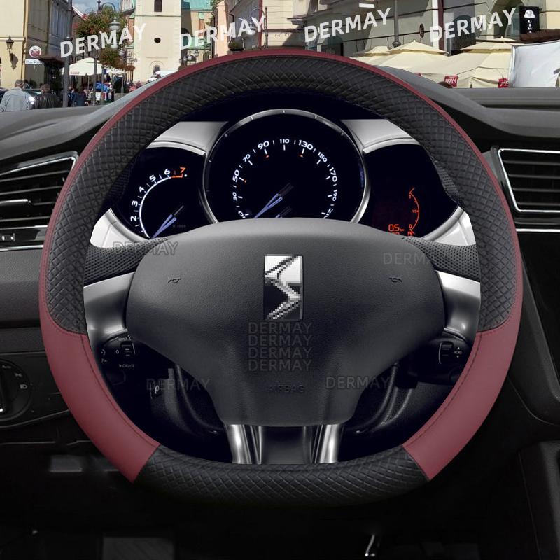 For DS 3 Citroen DS3 Citroën DS3 Crossback Car Steering Wheel Cover PU Leather Non-slip Auto Accessories