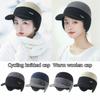 Outdoor Knit Baseball Cap Fashion Ear Protection Dad Hat Dual Tone Thicken Men's Winter Hat Thermal Sports Cycling Beanie Hat
