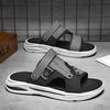 Summer new one-word sports and leisure sandals men's comfortable and breathable soft-soled non-slip driving beach cool slippers two wear