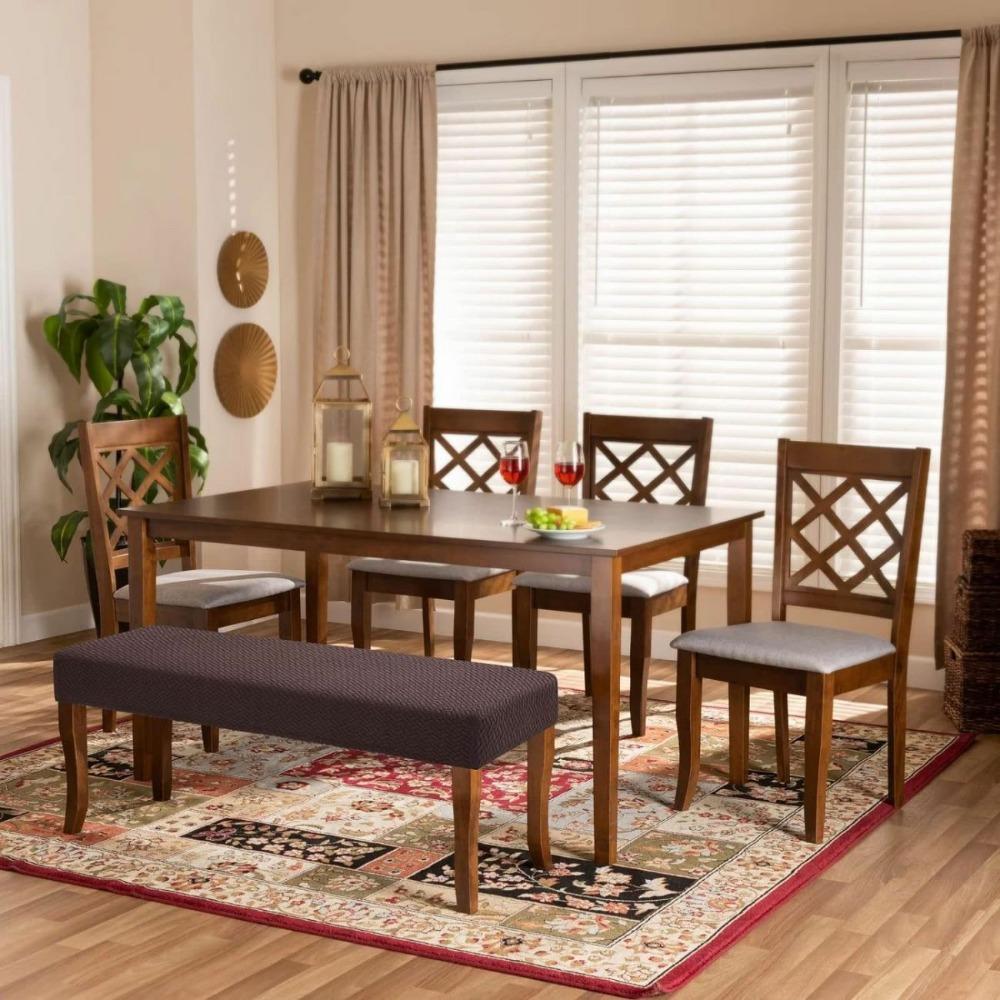 Long Grid Jacquard Household Dust-proof Bench Cover Stretch All-inclusive Piano Stool Covers for Home Decor Leisure Bench Cover