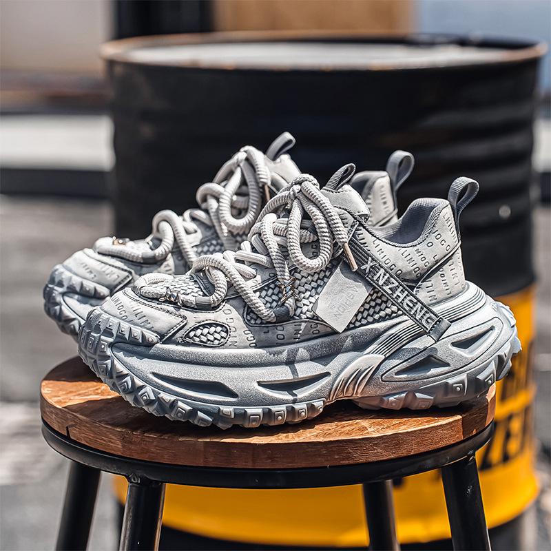 

2025 осень новые ретро старые папины кроссовки платформа увеличение высоты модная универсальная повседневная обувь тренд удобная мужская обувь 44