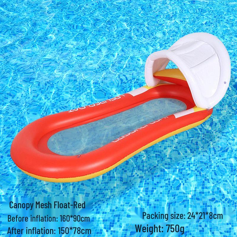 Tumbona Flotante Inflable Plegable Transfronteriza con Respaldo y Malla