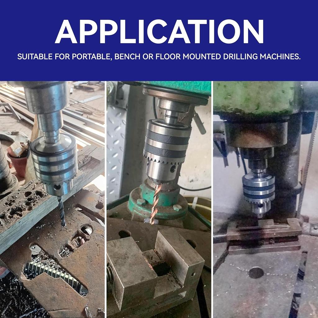 Chuck with Key JT3 Taper Mount 3-Jaw for Lathes Drilling Machine1/32"-5/8"1-16mm