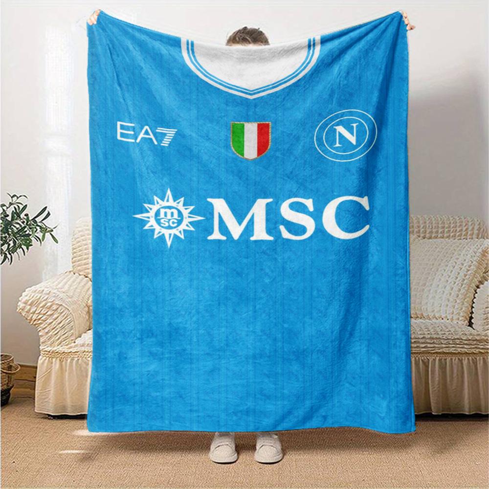 Napoli Theme Printed Blanket - Perfect for Couch, Bed, Travel & Outdoor Use | Machine Washable, Cozy & Durable.