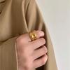Wide-sided Double-layer Circle Ring, Titanium Steel Plating, Non-fading Retro Ring, Women's Fashion Ins