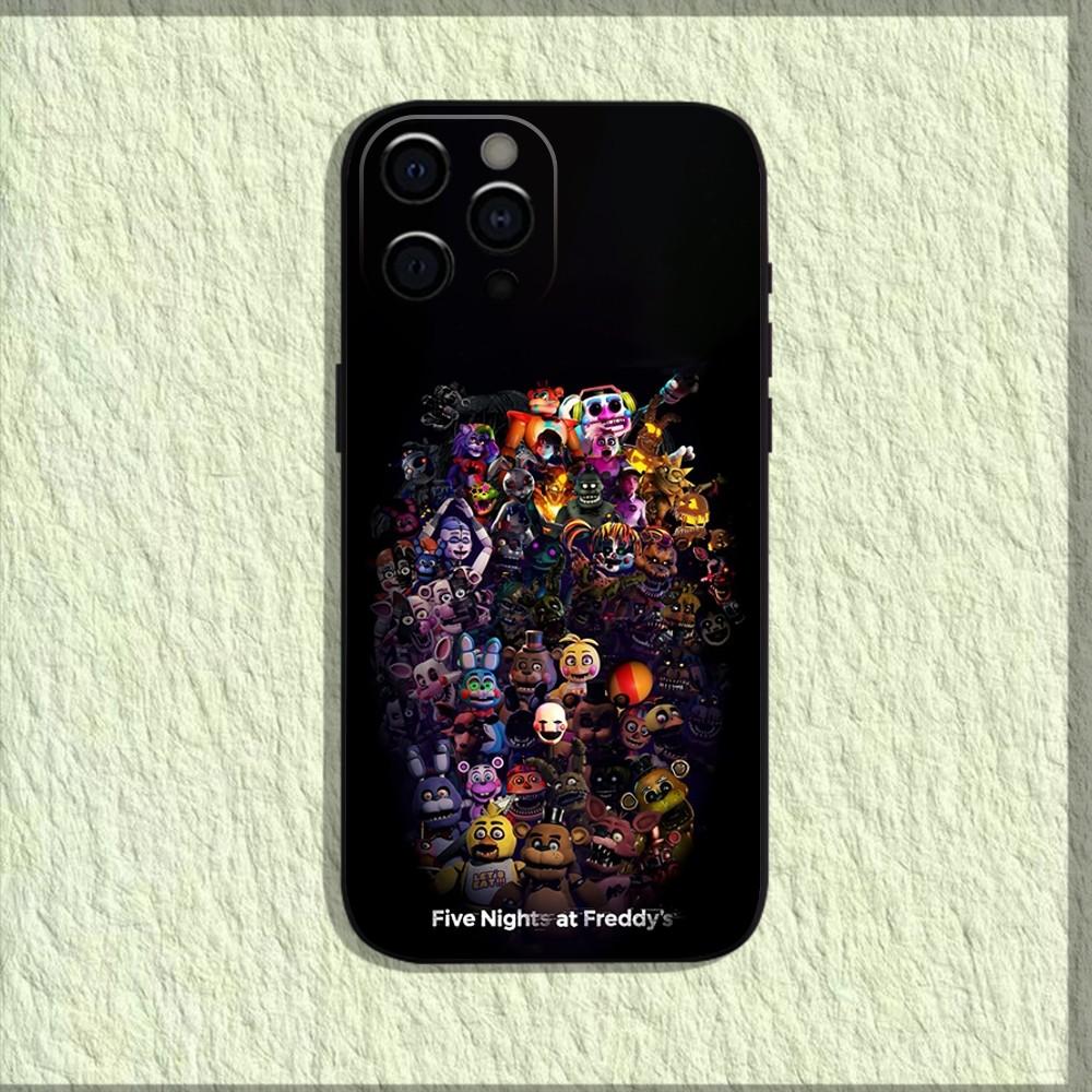 Five-Nights-At-Freddys F-Fnaf Phone Case For iPhone 16,15,14,13,12,11,Pro,X,XS,Max,XR,Plus,Mini Soft Black Cover