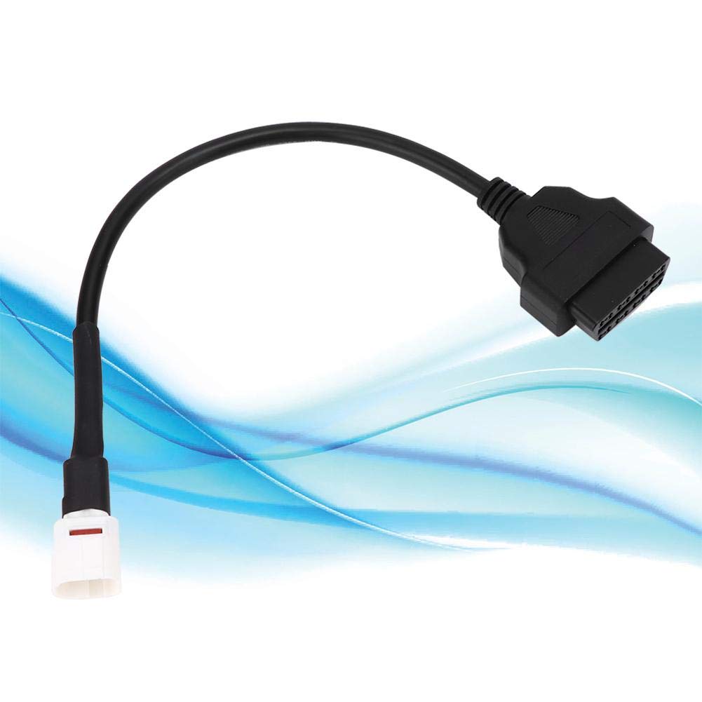 Diagnostic Cable, Qiilu 4 Pin to OBD2 Fault Code Reader Motorcycle Scanner Diagnostic Cable,