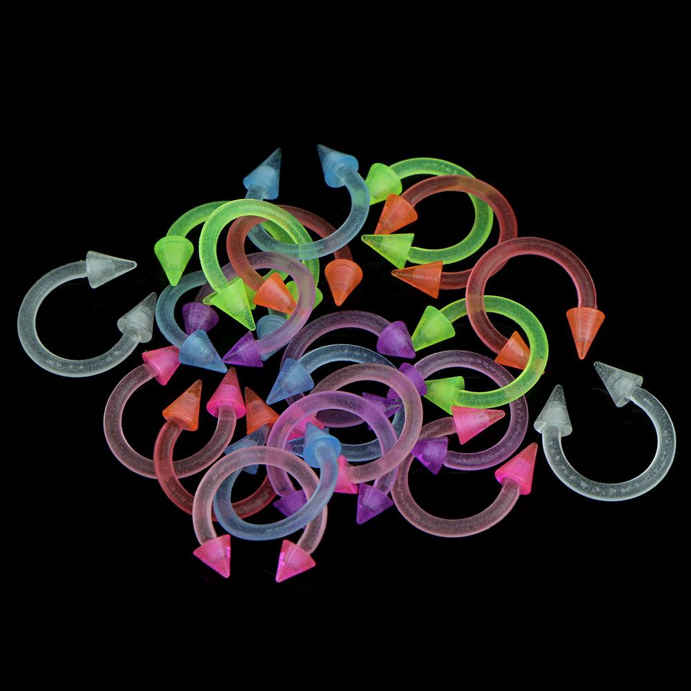 Unisex Silicone Pointed Nose Rings U Shape Nose Rings Studs Luminous Jewelry