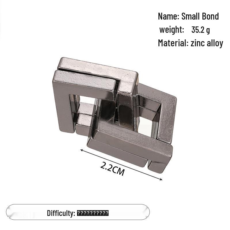 Zinc Alloy Kongming Puzzle Lock: Disentanglement Ring Educational Toy