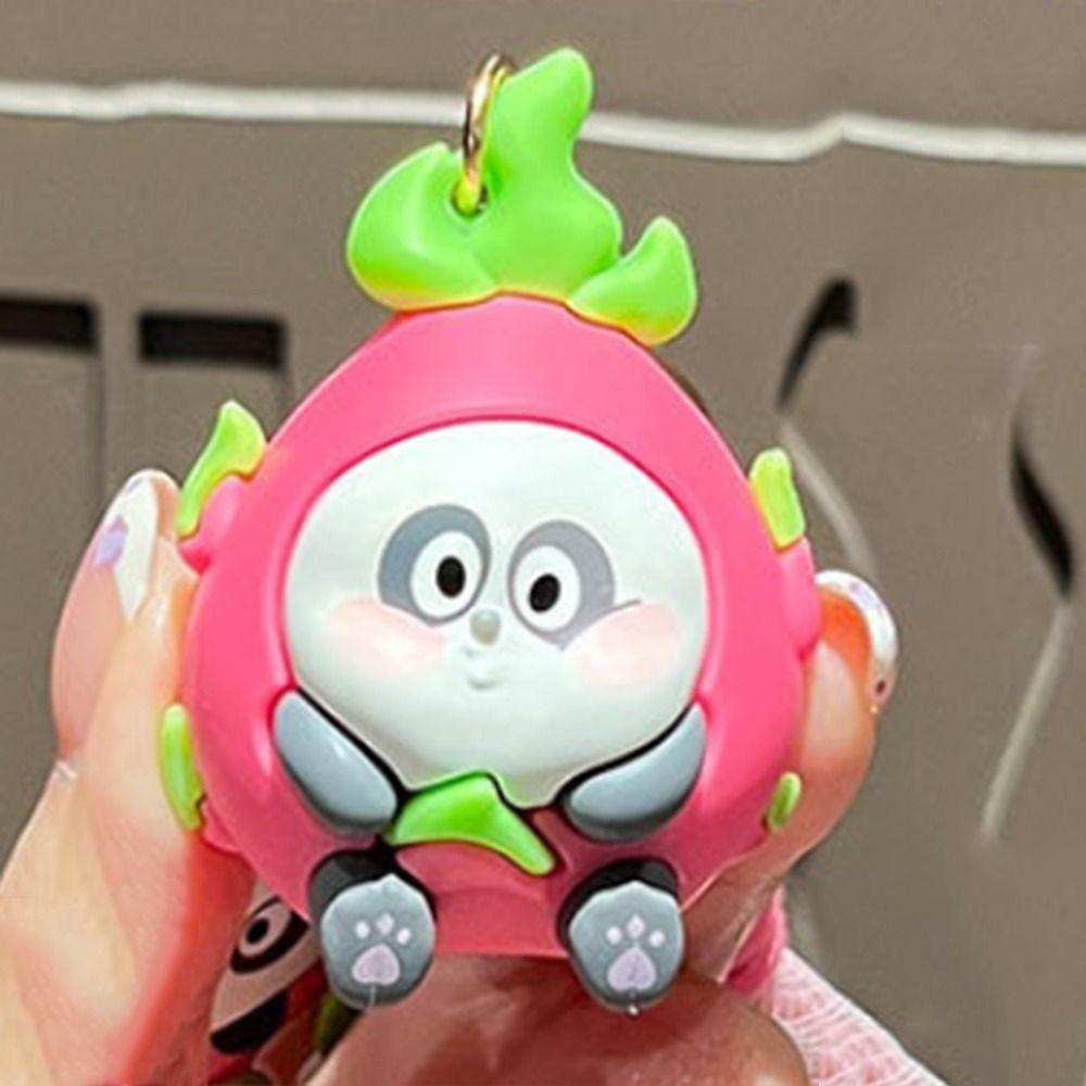 Cartoon Fruit Panda Keychain Creative Bag Pendant New Car Keyring Small Gift