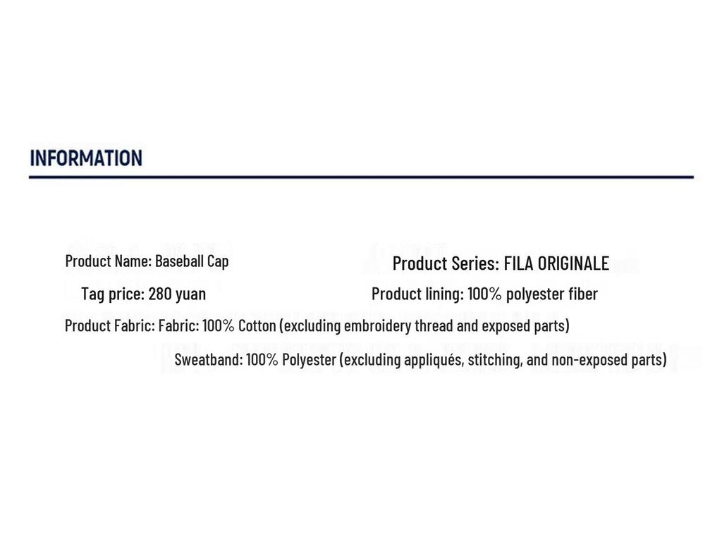 FILA Small Face Baseball Cap