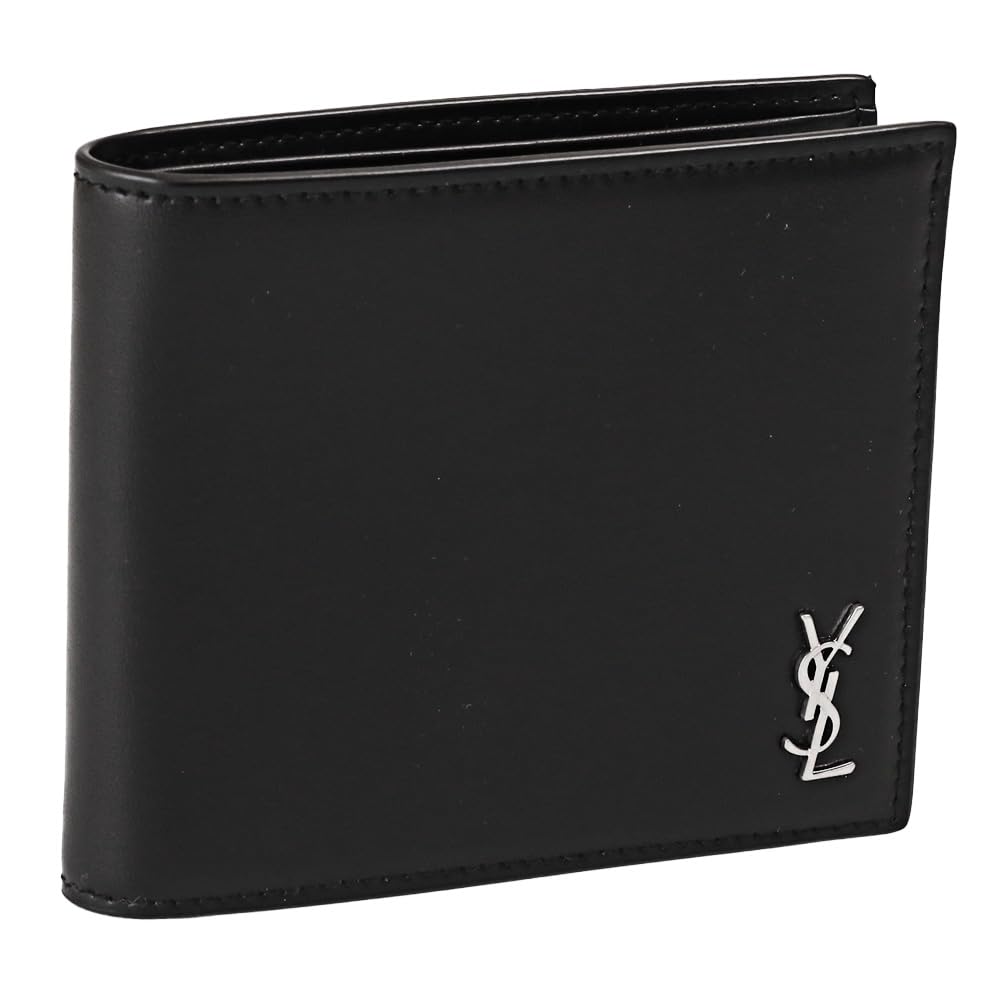 Saint Laurent Paris Tiny Cassandra Bifold Wallet, Black, Men's, 607727 1JB0E 1000 [Parallel Import]