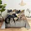White Horse Bed Sheet 2/3pcs Set 3D Printed Animal Polyester Bed Flat Sheet With Pillowcase Bed Linen For Kids Baby Adult