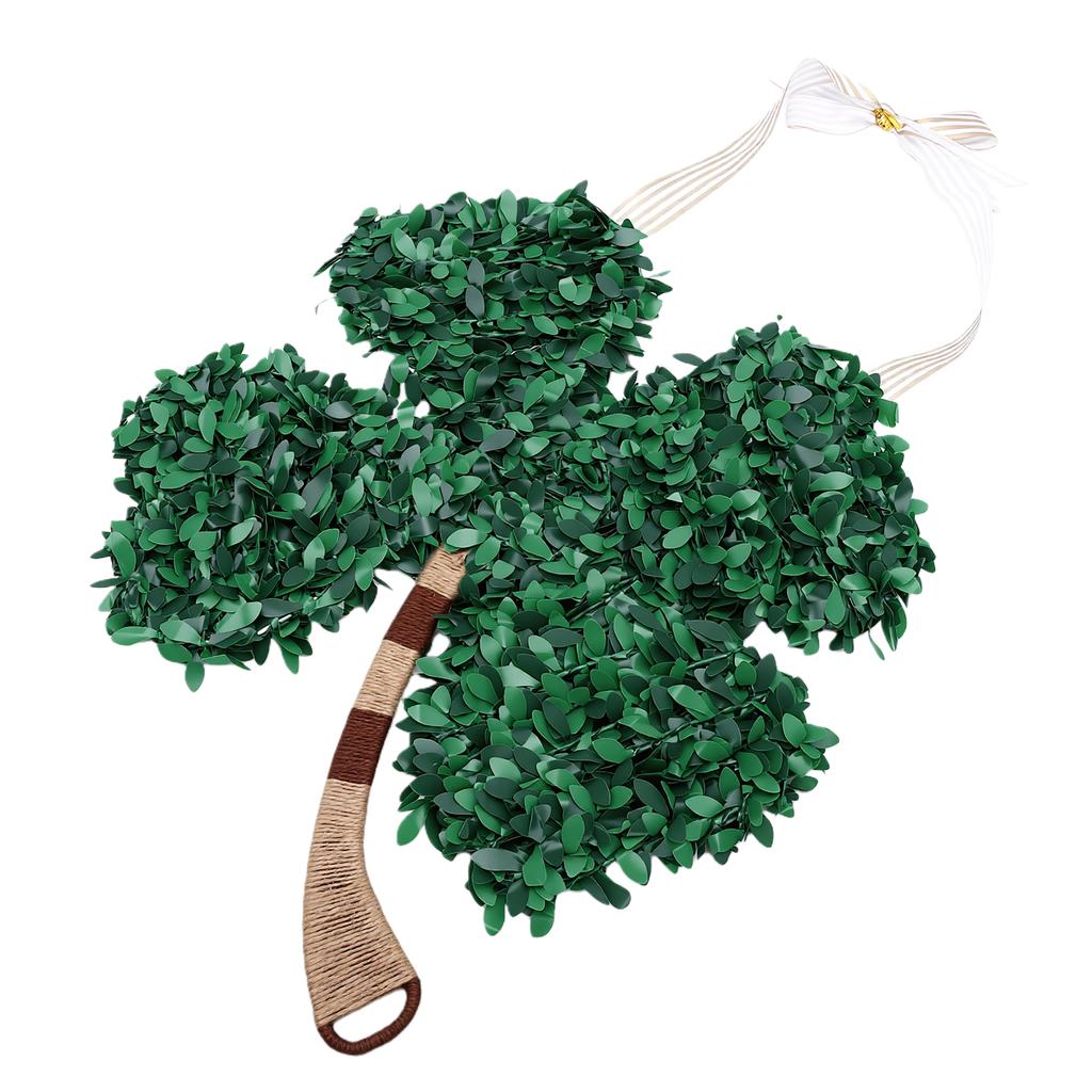 Lucky Clover Door Swag Multifunctional Plastic Artificial Lucky Clover Greenery Garland for Fireplace
