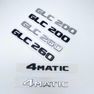 3D ABS Chrom Černá Písmena GLC260 GLC300 GLC350 GLC220d GLC350e 4Matic Znak pro Mercedes Benz GLC X253 Nálepka na Kufr Auta