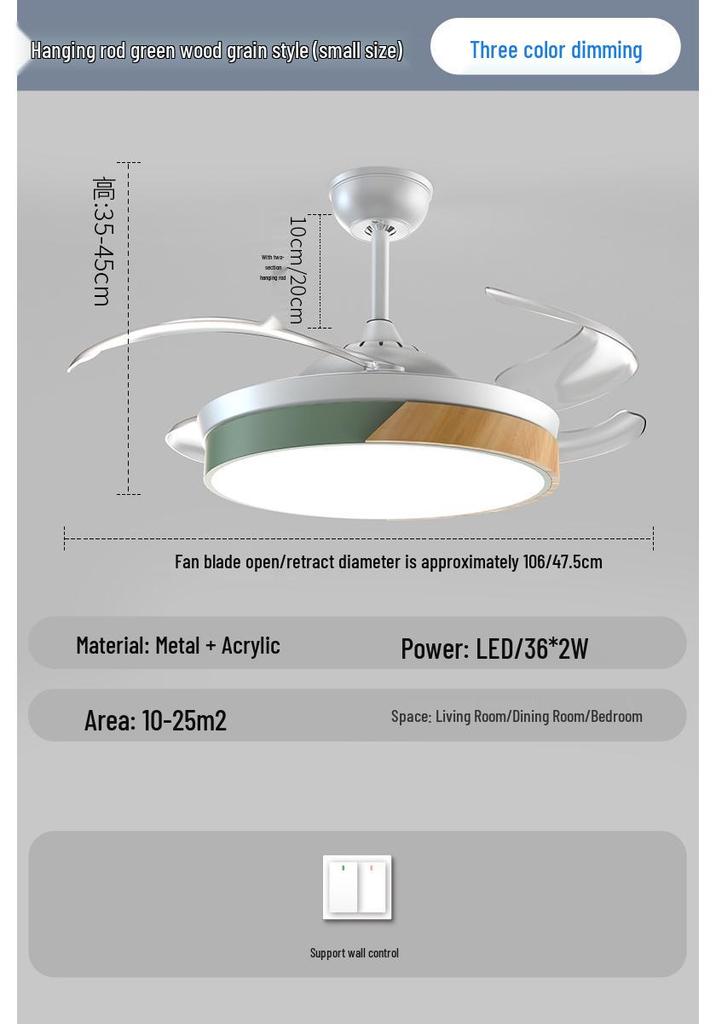 Modern Smart Ceiling Fan Light with Voice Control for Dining and Living Rooms
