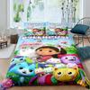 Cool Kpop Gabbys Dollhouse Bedding Set Single Twin Full Queen King Size Bed Set Adult Kid Bedroom Duvetcover Sets Anime Bed