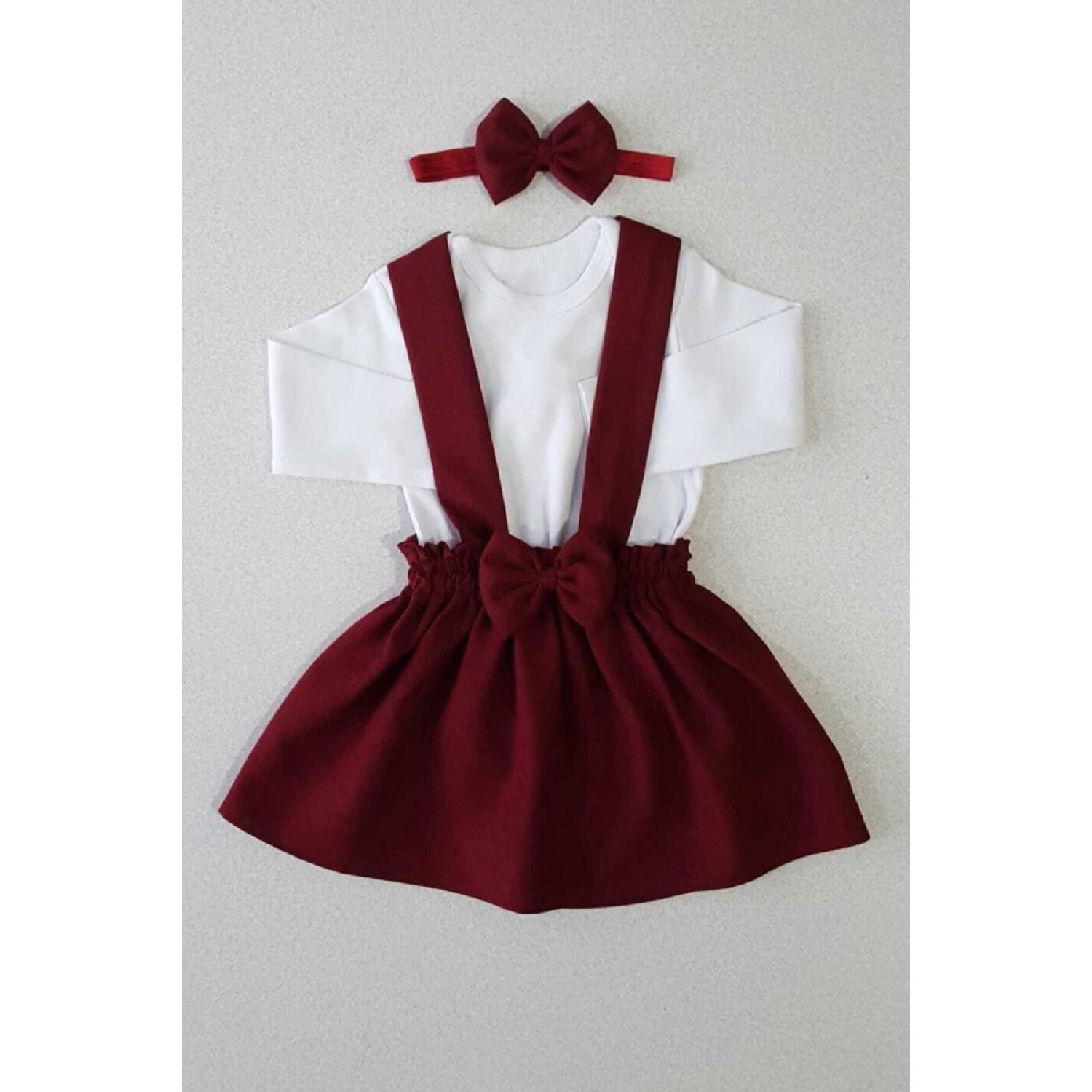 

Темно-красное креповое платье Бандана с длинным рукавом Badi 0-6 Ay