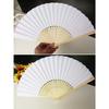 10Pieces Set Plain Chinese Paper Fan Bamboo Rib White Plain Folding Fan Painting Handheld Fan Party Decoration